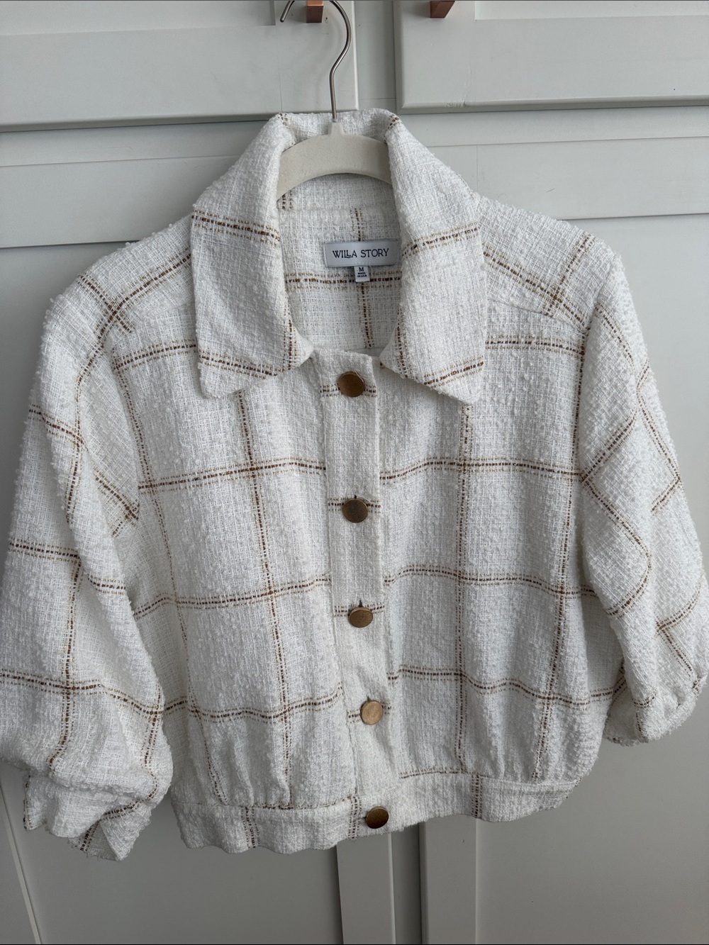Women’s Willa Story Crop Jacket with Gold Buttons